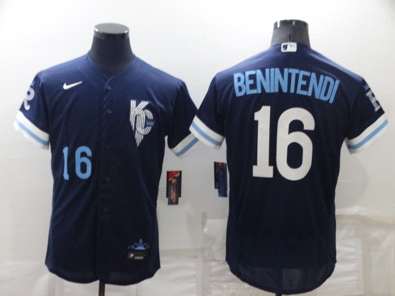 Men Kansas City Royals #16 Benintendi Blue City Edition Elite Nike 2022 MLB Jerseys->kansas city royals->MLB Jersey